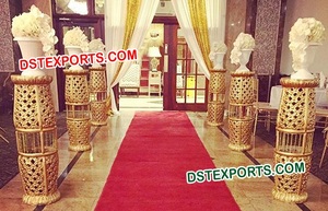 Wedding Walkway <b>Moroccan</b> <b>Lighted</b> Pillars Indian Wedding Decoration Manufacturer Crystal Entrance Pedestals UK - Product Image 4