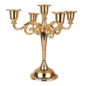 Modern Aluminum Candle Holder With Gold and Silver Tone For Living Room Dinning Table Hotels And Banquets 5 Arm Candle Sticks