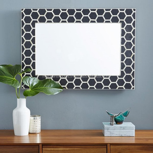Marco de espejo con incrustaciones de hueso de madera maciza de diseño moderno de alta calidad, el mejor precio al por mayor para sala de estar, muebles decorativos para el hogar - Product Image 3