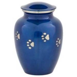 Unique Light Blue Paw <b>Memorial</b> Urn for Pets Metal Brass/Aluminum Cremation <b>Keepsake</b> for Funeral Ashes Storage - Product Image 2