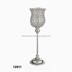 Decorative <b>Crystal</b> Silver Handmade Candle <b>Stand</b> for Weddings & Christmas - Product Image 1