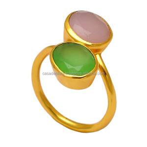 Prehnite Chalcedony Gemstone <b>925</b> <b>Silver</b> <b>Ring</b> - Product Image 1