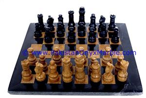 Bộ Cờ Bằng Đá Cẩm Thạch Trang Trí Sang Trọng Bộ Cờ Bàn Cờ Trò Chơi Đá Cẩm Thạch Đen Và Ấn Vàng - Product Image 6