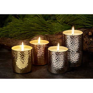 Bougeoir en laiton martelé écologique, couleur personnalisée pour la décoration de la maison, mariage, Noël, bougeoir artisanal personnalisé - Product Image 1