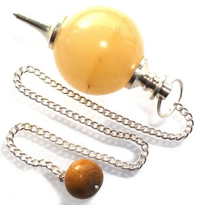 Cristal de pendule de boule d'aventurine jaune de pierre précieuse de haute qualité pour le collier de pendule de radiesthésie de Divination avec la sphère de chaîne - Product Image 2