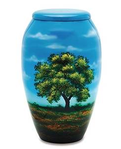 Urna de cremación conmemorativa pintada a mano, tarro, urnas de cremación de estilo americano/europeo - Product Image 1