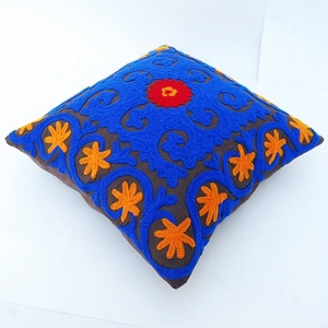 Multi-Color Embroidered Pillow Cover Premium Decorative Cushion Cover for Sofa Bed Home Decor High-Quality Fabric with Detailed - Product Image 5