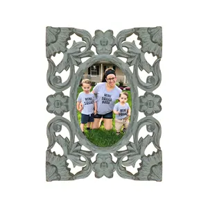 Marco de fotos de madera MDF tallado a mano tamaño personalizado 4x6 5x7 8x10 A4 A3 A2 A1 marcos de decoración de pared de calidad superior suministro al por mayor - Product Image 1