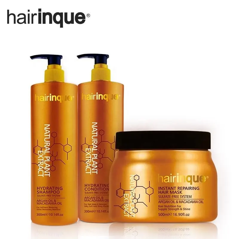 En iyi nemlendirici sıvı şampuan ve saç kremi özel etiket doğal Argan yağı şampuan ücretsiz sülfat SLS organik saç bakım seti
