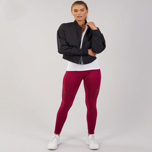 Chaqueta Bomber con cremallera para mujer, abrigo informal, prendas de vestir - Product Image 3