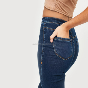 2018 New Dark Blue High Waist Skinny Jeans <b>Pants</b> Women/<b>Ladies</b> - Product Image 3