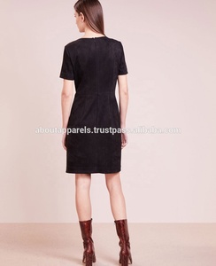 Vestido corto ajustado de ante auténtico para mujer, ropa Sexy personalizada a granel, de piel auténtica, nuevo y elegante - Product Image 2