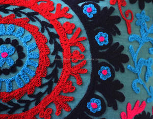 กระเป๋าถือสะพายไหล่ทรงโท้ตอินเดีย,กระเป๋าโบฮีเมียนแนววินเทจชนเผ่า Suzani เย็บปักถักร้อยของผู้หญิงสไตล์พื้นเมืองทำด้วยมือฮิปปี้ - Product Image 5