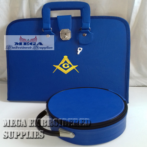 Estuche para Mandil Masónico con Bordado a Mano, Cuadrado, con Cinta de Cuero y Tela, Bordado en Punto de Cruz, para Francmasones - Product Image 6