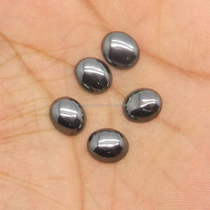 Hématite naturelle 11x9mm Cabochon ovale 4.5 Cts pierre précieuse lâche couleur grise pour bijoux - Product Image 3