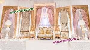 Decoración de Mandap DE BODA indio, Punjabi, mahndi, ceremonia, telón de terciopelo, Fondo de Mahraab para Walima, escenario - Product Image 4