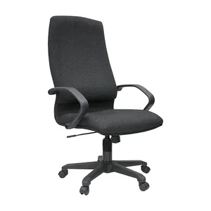 Office Chair Executive Economy Fabric Black Stainless Steel High Density Foam Modern White Swivel Chair Customized Color KS-L141