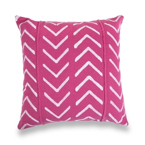 African Inspired Printed Mudcloth Pillow <b>Cover</b> Custom block Printed Pink Pillow case <b>Covers</b> Decorative Pink mudcloth Pillow Case - Product Image 1