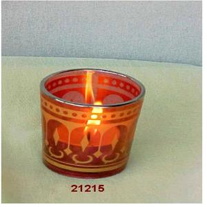 แก้วอําพันวินเทจที่ใส่ Votive แก้วสีส้มที่งดงาม - Product Image 2