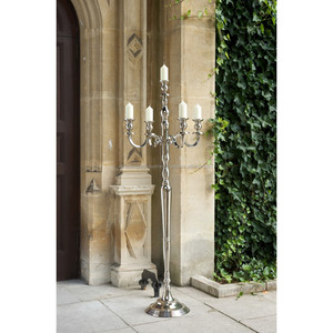 Stylish Design 9 Arms Aluminum Floor Candelabra Silver Plated Handmade Traditional for Wedding Christmas & Home Decor <b>Tall</b> - Product Image 5