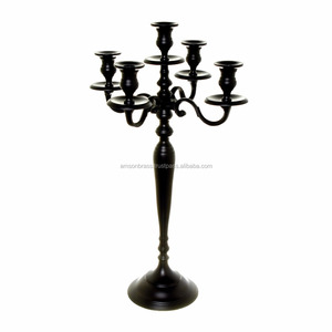 Bougeoir design de luxe Bougeoir contemporain en métal et verre plaqué argent Candélabre - Product Image 4