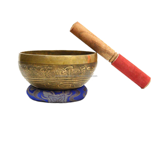 Bol Original en Bronze pour la guérison et la méditation, fait main, pour chant tibétain, joystick, Tara verte, 1 pièce - Product Image 4