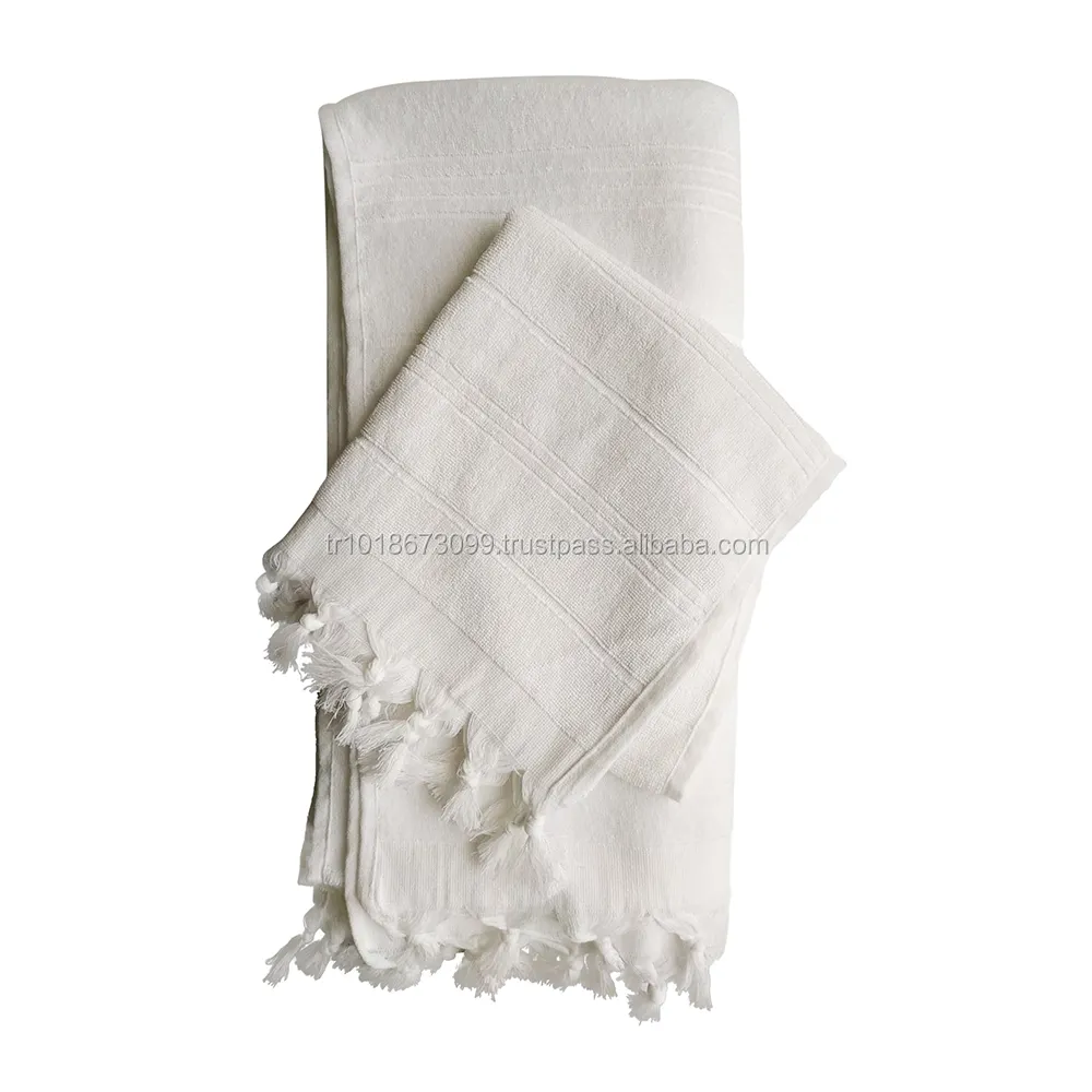 Terryback तुर्की तौलिया, peshtemal, हम्माम तौलिया प्रत्यक्ष कारखाने से-सभी सफेद, हाथ और स्नान आकार सेट