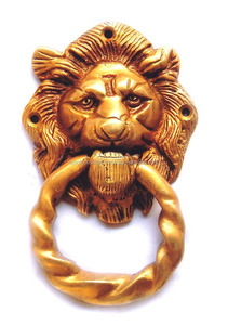 Accessoires de meubles décoratifs OMG Industries, frappe-porte en laiton antique, tête de lion personnalisée, anneau de tirage noir, frappe-porte - Product Image 5