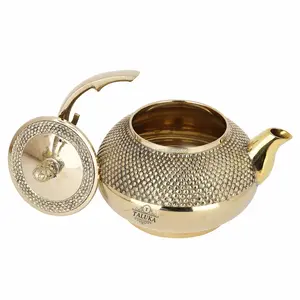 批发供应商点缀设计师26盎司服务黄铜茶壶