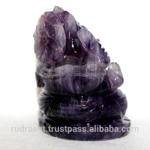 Statue en pierre d'améthyste naturelle, Statue de seigneur Ganesha de qualité supérieure, 1 pièce - Product Image 3