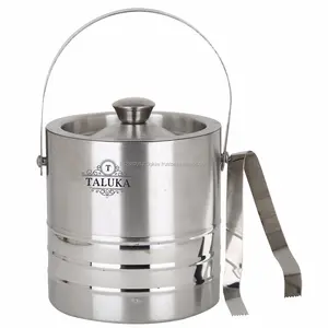 Wholesale Ice Bucket 33 OZ 50 OZ Bottom Three Ribbed With Tong Metal