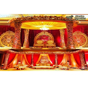 Indian Wedding Golden Delizio Mandap & <b>Stage</b> Indian Wedding Fiber Mandap & <b>Stage</b> Exclusive Hindu Marriage Delizio Mandap - Product Image 1