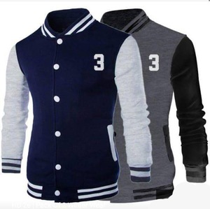 Chaqueta de cuero con deportes de manga chaqueta de béisbol de los hombres chaqueta al por mayor bordado - Product Image 2