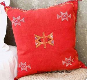 Oreiller en soie de Sabra cactus, coussin fait main, offre spéciale - Product Image 1