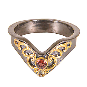 Handmade 925 Sterling Silver V-Shaped Natural <b>Garnet</b> Gemstone <b>Ring</b> Classic Gold Plated Minimal Jewelry for Weddings Parties - Product Image 1