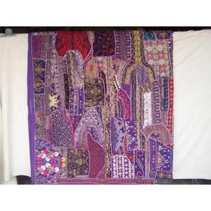 Tapisserie, patrimoine culturel, décoration, art mural traditionnel vintage, textiles brodés, design patchwork, style Banjara, fait main - Product Image 4