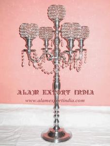 Nouveau dernier candélabre en aluminium pour la décoration de table de mariage pièce maîtresse de candélabre unique de 60 cm de haute qualité - Product Image 3