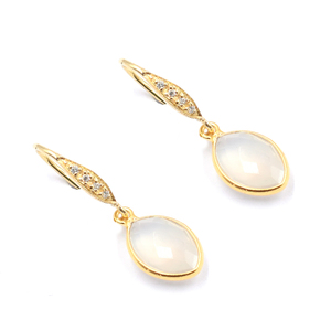 ต่างหูมูนสโตนสีรุ้ง31-32มม. 925รูปมาร์กีสีเงินพร้อมสายรัดหูเซอร์คอนชุบทองตัวเรือนสีเงิน - Product Image 2