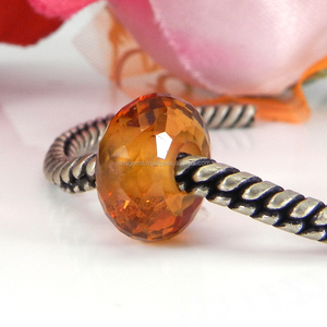 Citrine dorée 14x8x5.5mm gros trou rondelle perles à facettes IG11127 perles de pierre - Product Image 2