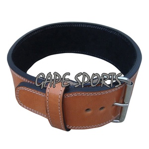 Cinturones de palanca de cuero de entrenamiento de gimnasio de 10mm de grosor personalizados OEM, palanca de levantamiento de pesas de cuero de vaca, hebilla de cinturón, equipo de levantamiento de pesas - Product Image 5