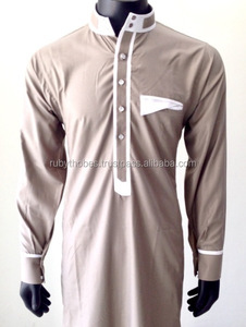 Saudian Thobe pour hommes taille libre coton ethnique Jubba pour adultes Design traditionnel Thawb pour les musulmans - Product Image 2