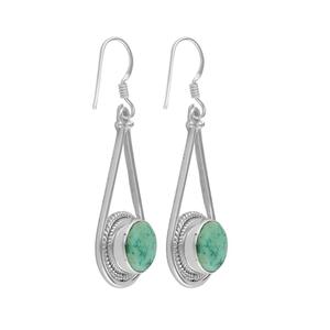 Zs — boucles d'oreilles en argent massif 925, tibétaines, turquoises, bijoux pour femmes - Product Image 2