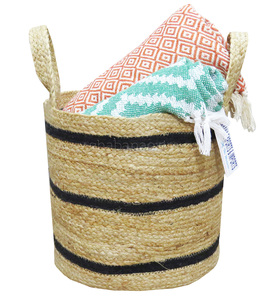 Jute Storage <b>Basket</b> <b>with</b> <b>Handle</b> Customized Designer Handwoven Braided Multi Purpose Usage <b>Baskets</b> - Product Image 4