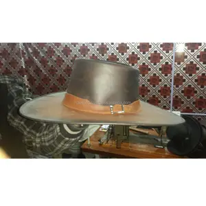 पश्चिमी गाय लड़का चमड़े की टोपी कस्टम मेड चमड़े की टोपी उच्च गुणवत्ता Mens अनुकूलित टोपी में फैक्टरी मूल्य