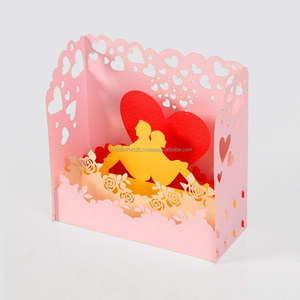 Cartes de vœux pop-up faites à la main en 3D pour la Saint-Valentin Cartes-cadeaux 3D de haute qualité - Product Image 3