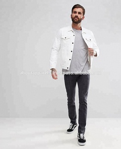 Veste en jean en coton pour homme, élégante et personnalisée, bouton en fourrure écologique, capuche, technique de lavage, grande taille, nouvelle vente en gros - Product Image 4