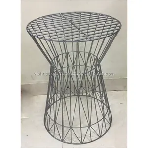 Zinc Plated Metal Wire Side Tables Modern