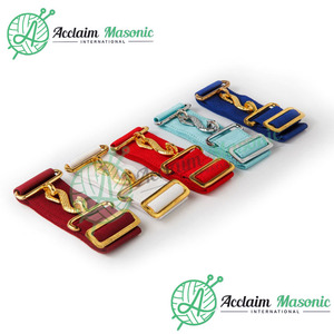 Tablier d'officier de loge maçonnique bleu marine avec ceinture réglable et ensemble de serpent doré, badges en métal 3D, décoration de logo - Product Image 2