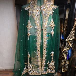 Vestido caftán marroquí TAKCHITA, trabajo pesado de cristales, hecho en la INDIA - Product Image 3