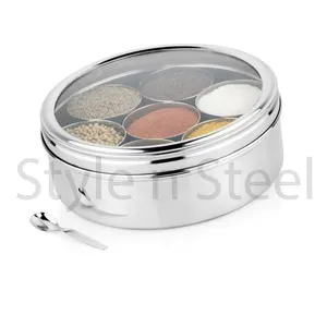 Stainless steel Masala Box See Thru